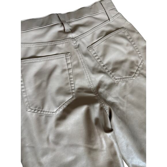 Abercrombie & Fitch Curve Love 90’s Straight Leather Pants Oyster Grey Size 27 - Picture 10 of 10